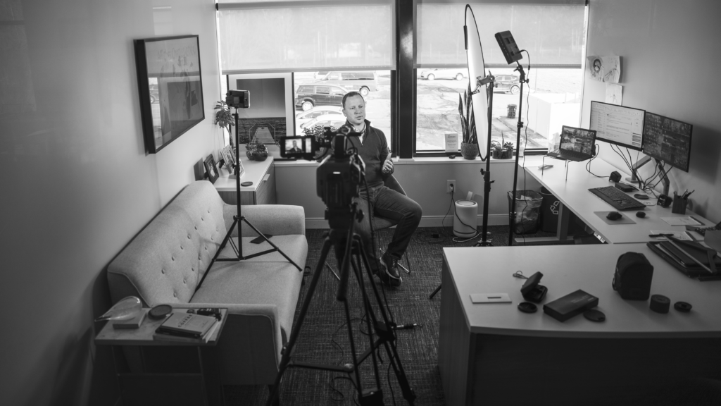 behind the scenes on a law firm video commercial