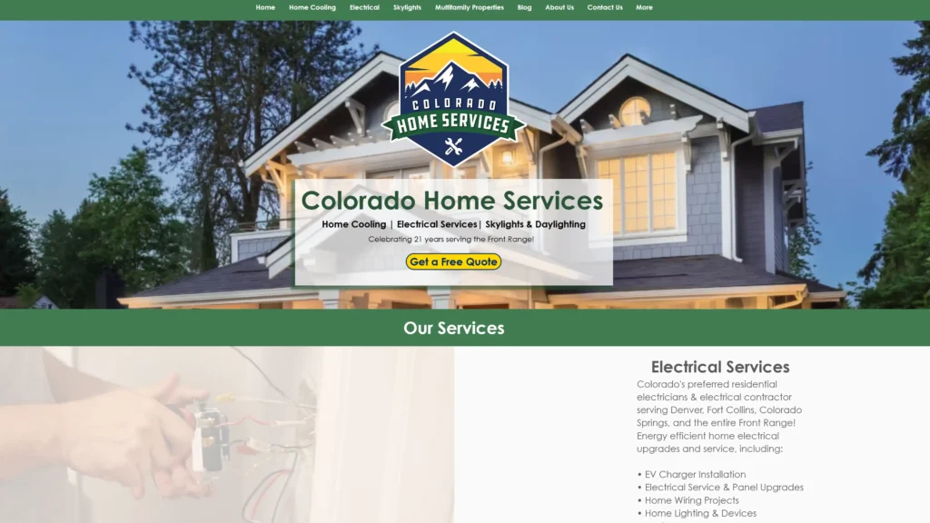 Electrical services website design example