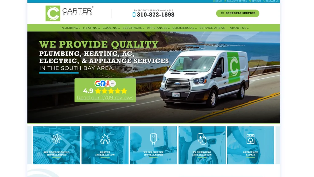 best home services hvac plumbing website design